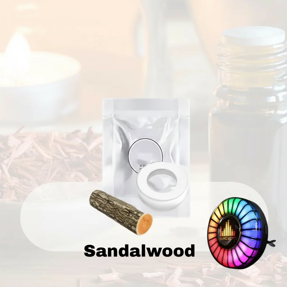 LED-bilbelysning med musikalisk rytm och logotyp (med doftspridare)